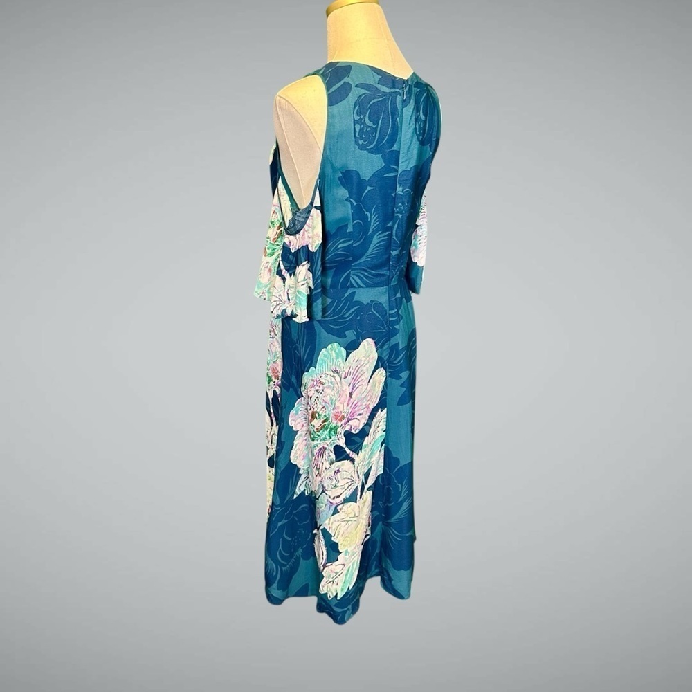 Maeve by Anthropologie ‘Elia’ Cold Shoulder Floral Print Dress in Turquoise 10 - Picture 10 of 16